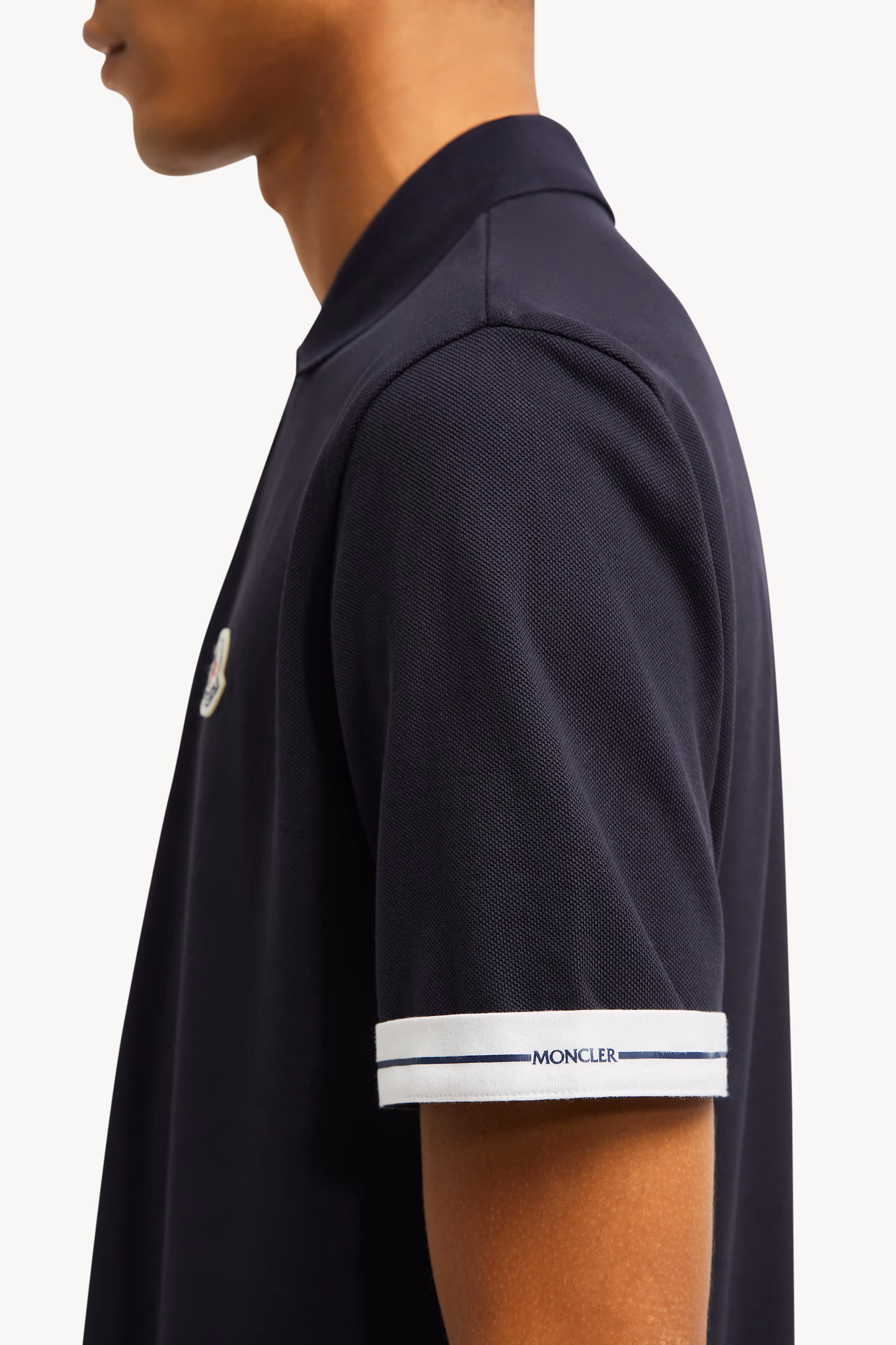 Polo en piqué de coton à logo Hommes Bleu foncé Moncler 6